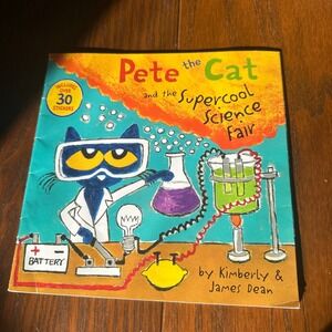 Pete the Cat and the Supercool Science Fair Book with sticker page